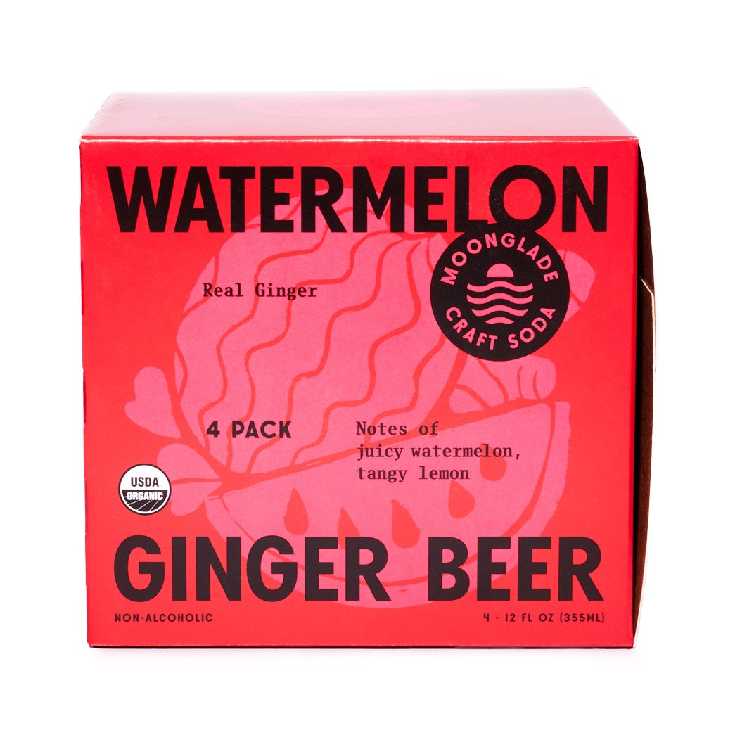 Watermelon Ginger Beer, 100% Organic Craft Soda/Mixer with Real Ginger