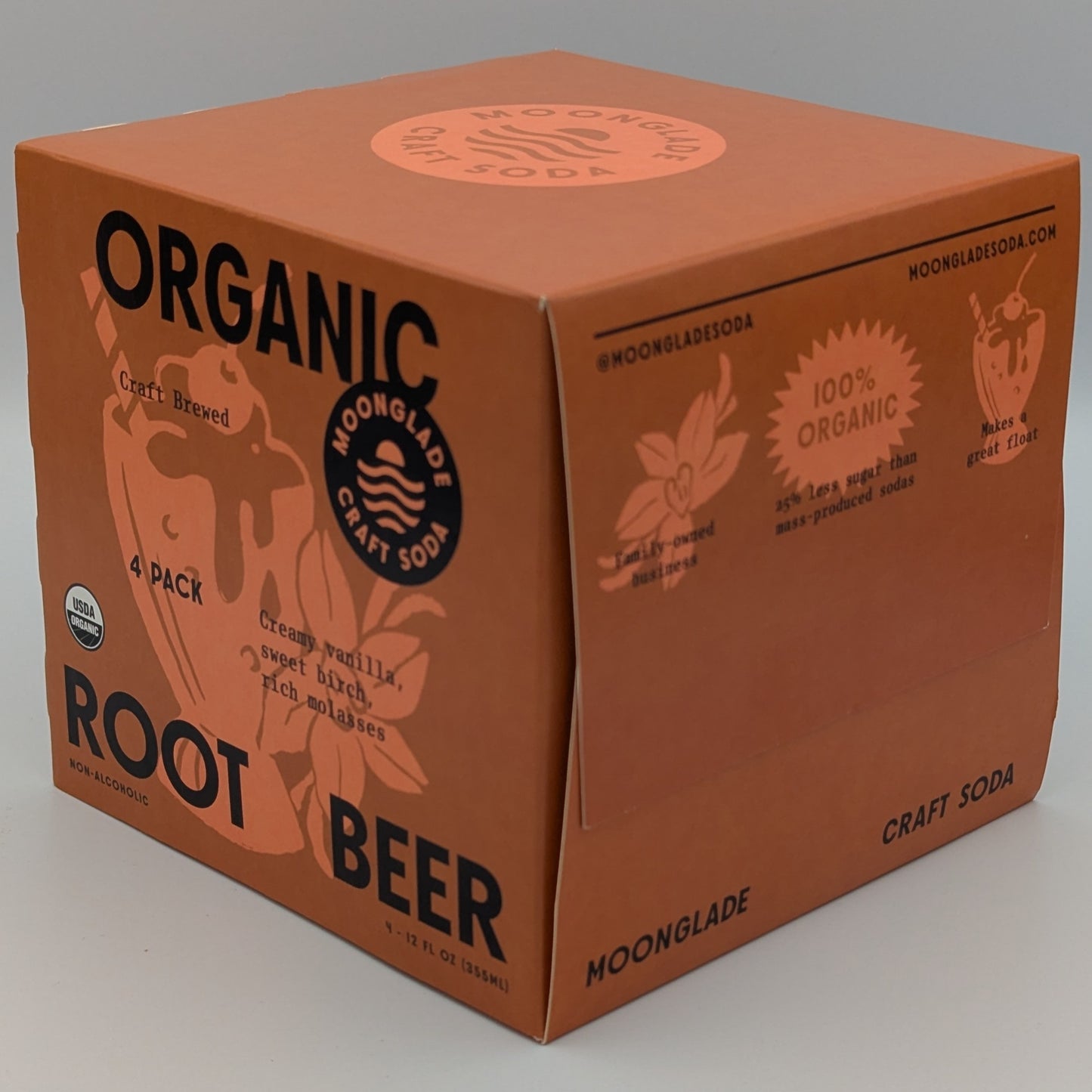 Organic Root Beer, 100% Organic Craft Soda with Real Vanilla, Molasses and Birch