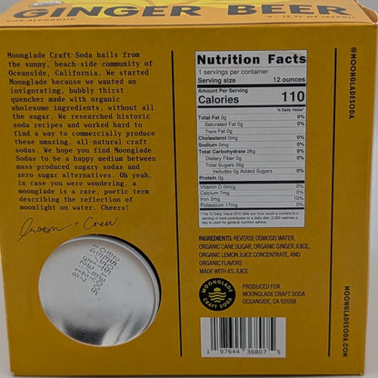 Original Ginger Beer, 100% Organic Craft Soda/Mixer, Loaded with Fresh Ginger
