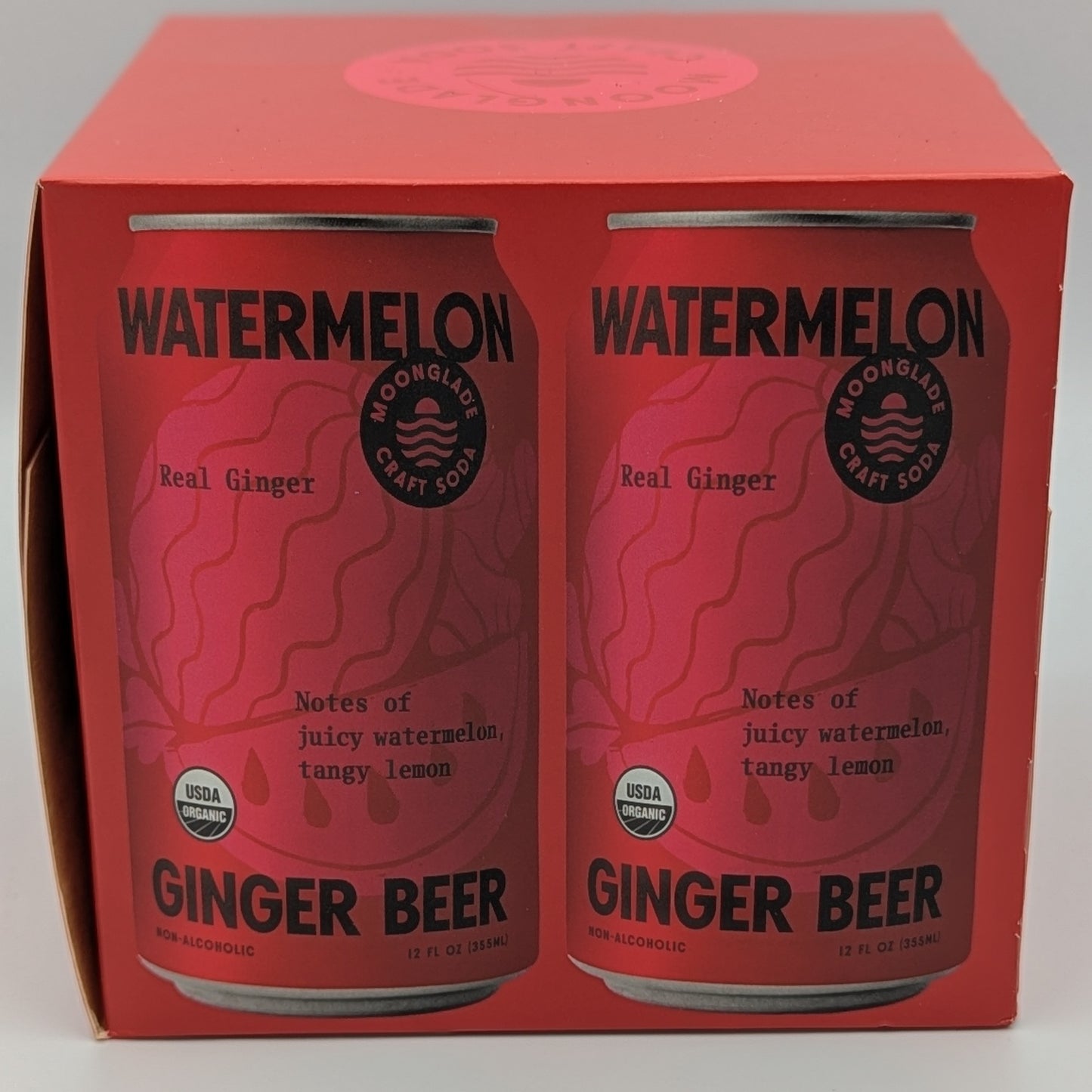 Watermelon Ginger Beer, 100% Organic Craft Soda/Mixer with Real Ginger