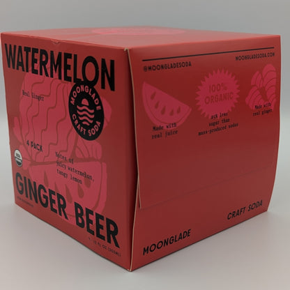 Watermelon Ginger Beer, 100% Organic Craft Soda/Mixer with Real Ginger