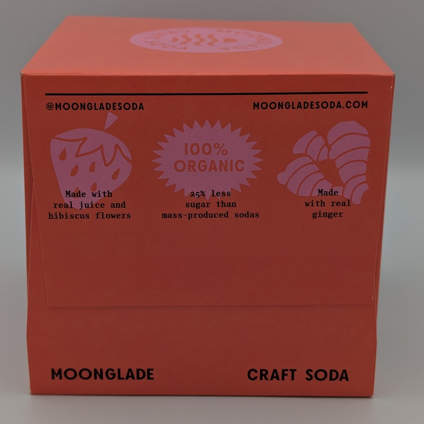 Strawberry Hibiscus Ginger Beer, 100% Organic Craft Soda/Mixer with Real Ginger