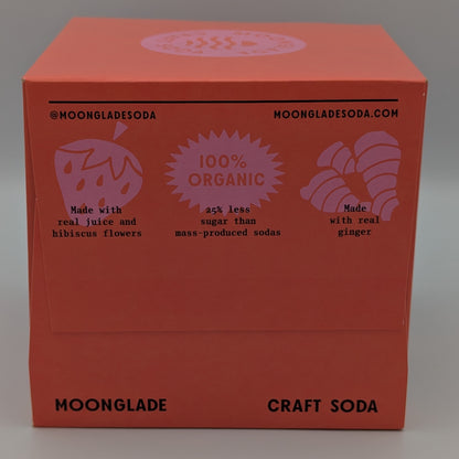 Strawberry Hibiscus Ginger Beer, 100% Organic Craft Soda/Mixer with Real Ginger