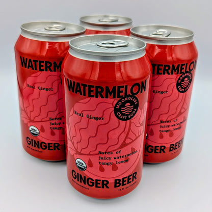 Watermelon Ginger Beer, 100% Organic Craft Soda/Mixer with Real Ginger