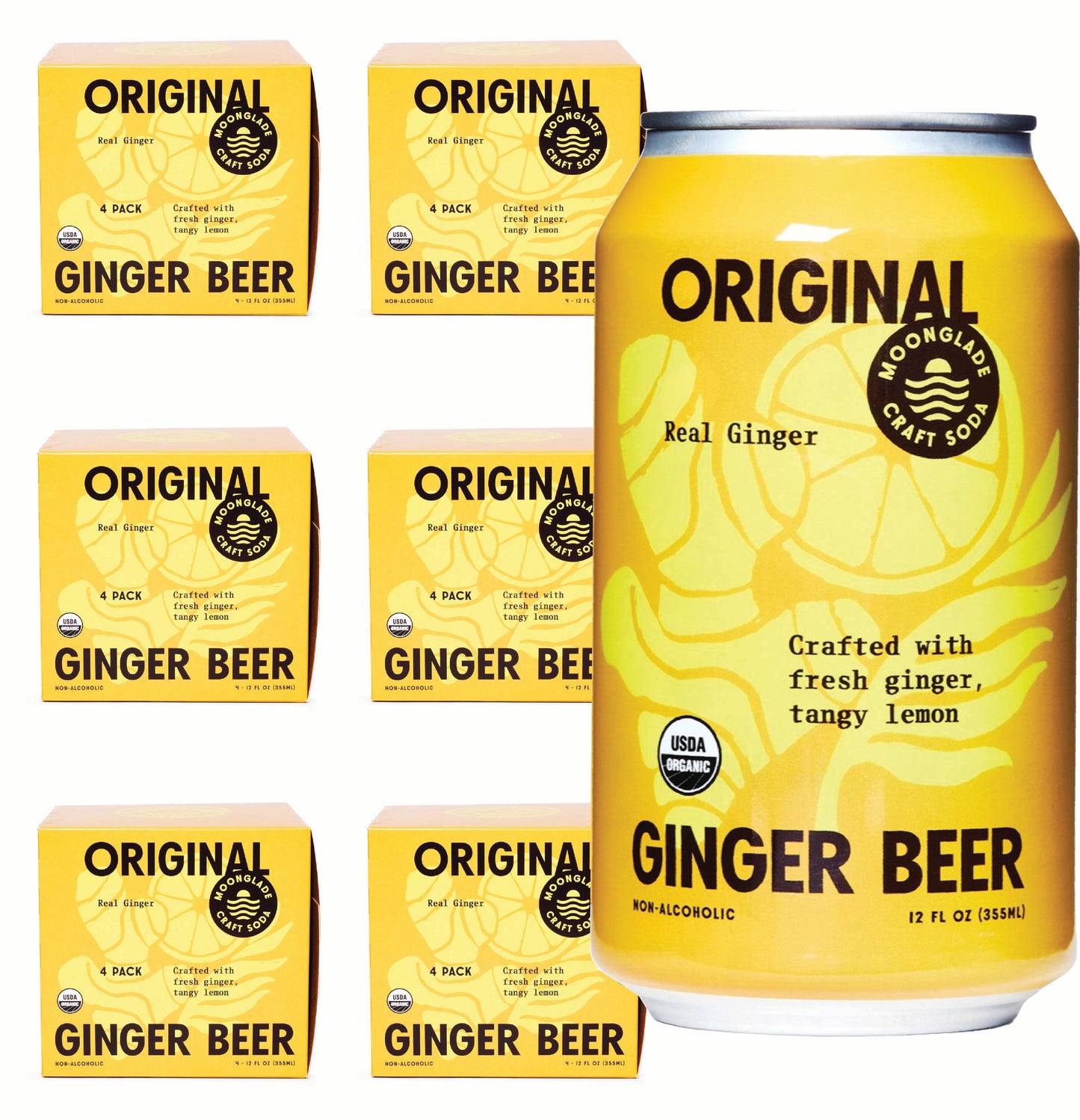 Original Ginger Beer, 100% Organic Craft Soda/Mixer, Loaded with Fresh Ginger